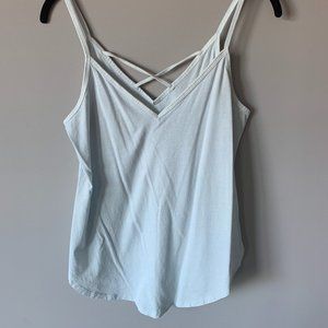 Abercrombie & Fitch Tank Top (skinny straps) - Sky Blue V-neck